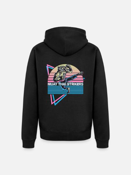 Muay Thai Kickboxing Retro - Unisex Premium Organic Zip Hoodie - black