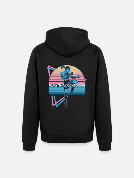 Muay Thai Kickboxing Retro - Unisex Premium Organic Zip Hoodie - black