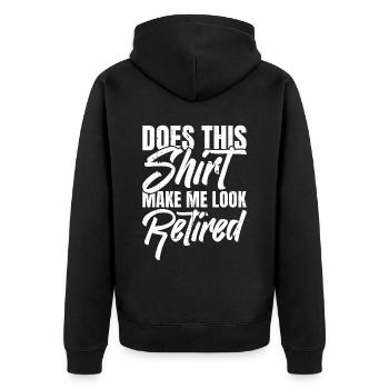 Pensioner Pension Funny - Unisex Premium Organic Zip Hoodie - black - Back - Nico (187cm)