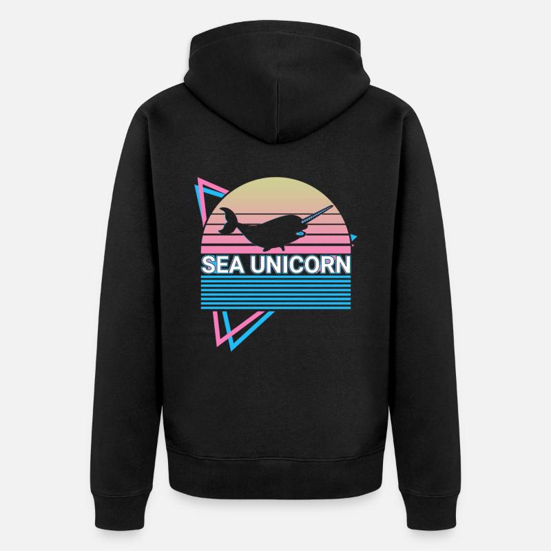 Narval Rétro - Veste à capuche bio Premium Unisexe - noir