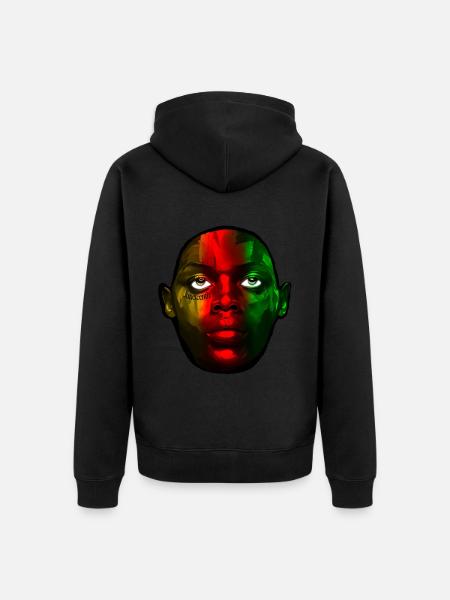 Juneteenth Face Tattoo - Unisex Premium Organic Zip Hoodie - black