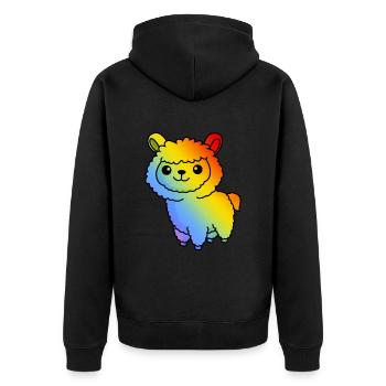 Alpaga Comic Animal - Veste à capuche bio Premium Unisexe - noir - Dos - Nico (187cm)