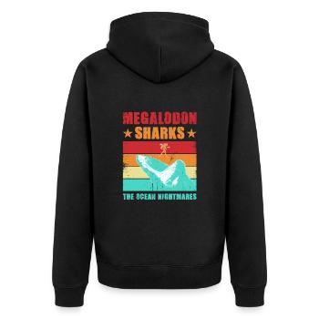 Shark Saying Men Women Shark Ocean Sharks Summer - Unisex Premium Organic Zip Hoodie - black - Back - Nico (187cm)