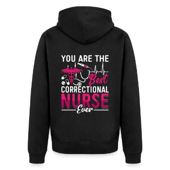 Infirmière correctionnelle Vous êtes la meilleure infirmière en prison - Veste à capuche bio Premium Unisexe - noir - Dos - Nico (187cm)