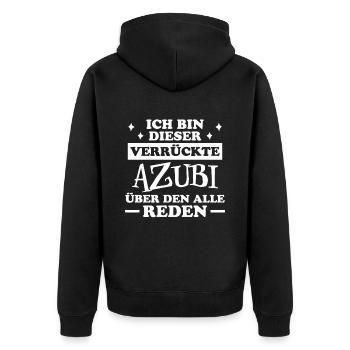 Azubi Spruch Lehrling Auszubildende Azubi Geschenk - Unisex Premium Bio Zip Hoodie - Schwarz - Hinten - Nico (187cm)