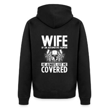 Car Painter for Car Painter for Car Detailer - Unisex Premium Organic Zip Hoodie - black - Back - Nico (187cm)