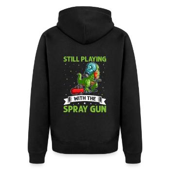 Car painter offer for coachbuilders - Unisex Premium Organic Zip Hoodie - black - Back - Nico (187cm)