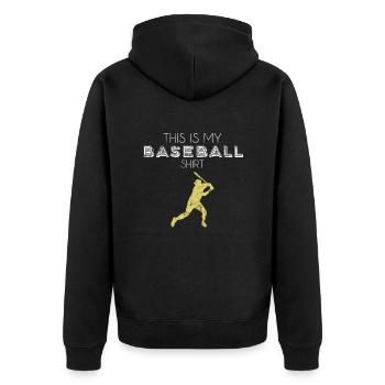 Chemise de baseball - Veste à capuche bio Premium Unisexe - noir - Dos - Nico (187cm)