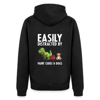 Autolackierer für Autolackierer für Autodetailer - Unisex Premium Bio Zip Hoodie - Schwarz - Hinten - Nico (187cm)