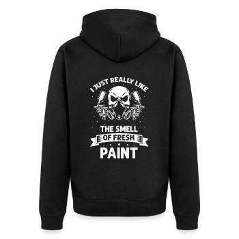 Car painter offer for coachbuilders - Unisex Premium Organic Zip Hoodie - black - Back - Nico (187cm)