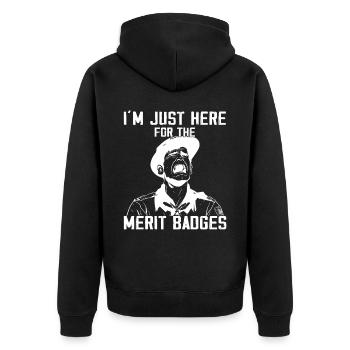 Camping Scouting - Funny Scout Father - Unisex Premium Organic Zip Hoodie - black - Back - Nico (187cm)
