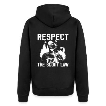 Camping Scouting - Funny Scout Father - Unisex Premium Organic Zip Hoodie - black - Back - Nico (187cm)