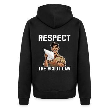 Camping Scouting - Funny Scout Father - Unisex Premium Organic Zip Hoodie - black - Back - Nico (187cm)