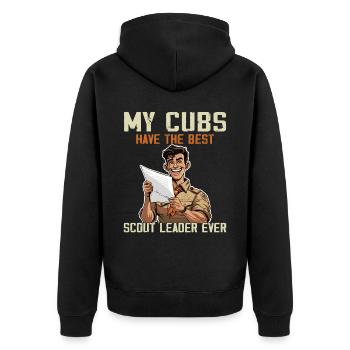 Camping Scouting - Funny Scout Father - Unisex Premium Organic Zip Hoodie - black - Back - Nico (187cm)