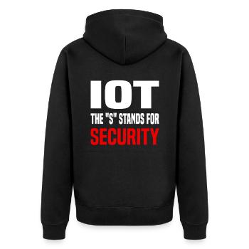 Internet Of Things IOT Programmierer Admin IT - Unisex Premium Bio Zip Hoodie - Schwarz - Hinten - Nico (187cm)