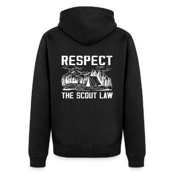 Camping Scouting - Funny Scout Father - Unisex Premium Organic Zip Hoodie - black - Back - Nico (187cm)