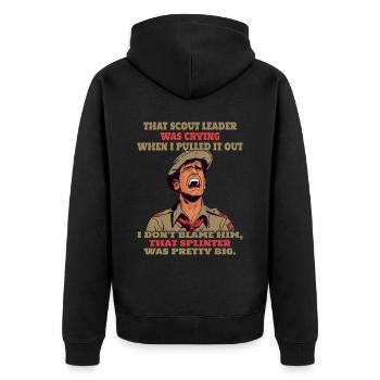 Camping Scouting - Funny Scout Father - Unisex Premium Organic Zip Hoodie - black - Back - Nico (187cm)