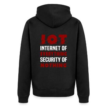 Internet Of Things IOT Programmierer Admin IT - Unisex Premium Bio Zip Hoodie - Schwarz - Hinten - Nico (187cm)