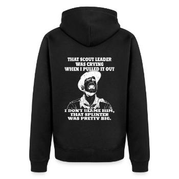 Camping Scouting - Funny Scout Father - Unisex Premium Organic Zip Hoodie - black - Back - Nico (187cm)