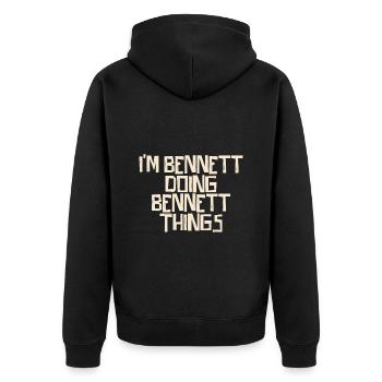 I'm Bennett doing Bennett things - Unisex Premium Organic Zip Hoodie - black - Back - Nico (187cm)