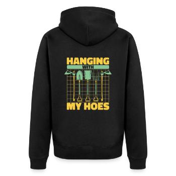 Hanging With My Hoes Kleingarten Gartenbau - Unisex Premium Bio Zip Hoodie - Schwarz - Hinten - Nico (187cm)