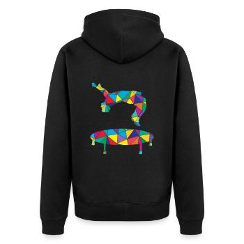 Low Poly Freerun Polygon Trampoline Reverse Somersault - Unisex Premium Organic Zip Hoodie - black - Back - Nico (187cm)