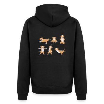 Yoga Dog Méditation Chien faisant des exercices de yoga - Veste à capuche bio Premium Unisexe - noir - Dos - Nico (187cm)