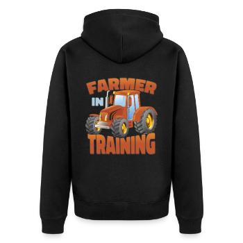 Agriculteur en formation - Veste à capuche bio Premium Unisexe - noir - Dos - Nico (187cm)