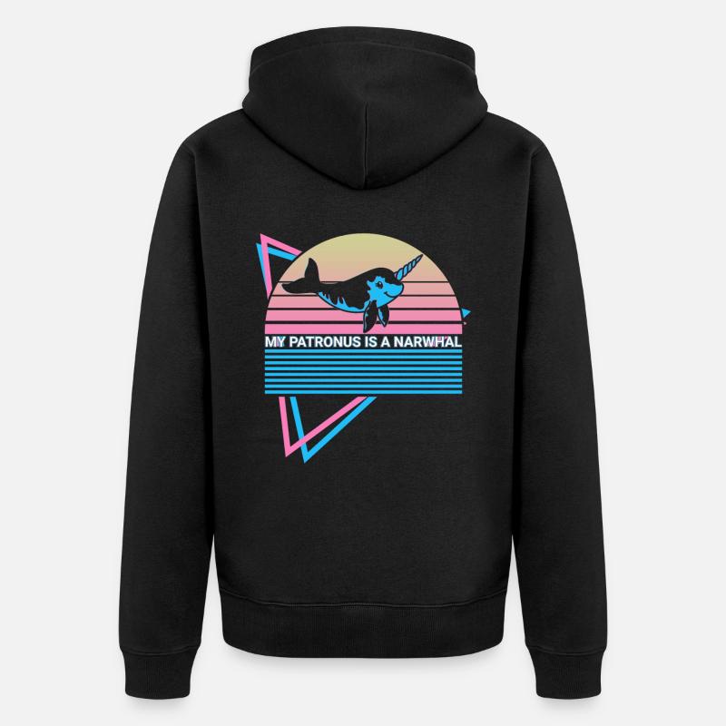 Narval Rétro - Veste à capuche bio Premium Unisexe - noir