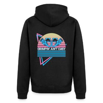 Network Technology Retro - Unisex Premium Organic Zip Hoodie - black - Back - Nico (187cm)