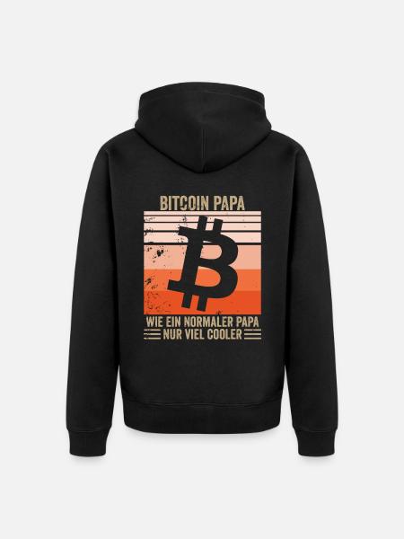 Bitcoin Papa - Unisex Premium Bio Zip Hoodie - Schwarz