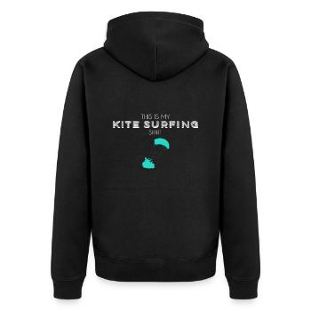 Chemise Kite Surf - Veste à capuche bio Premium Unisexe - noir - Dos - Nico (187cm)