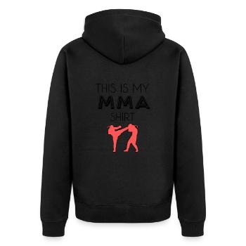 Chemise MMA - Veste à capuche bio Premium Unisexe - noir - Dos - Nico (187cm)