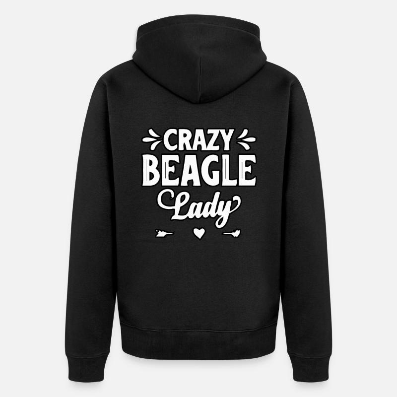 Dame folle beagle - Veste à capuche bio Premium Unisexe - noir
