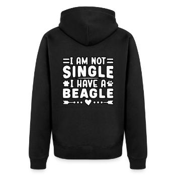 I am not single I have a Beagle - Unisex Premium Organic Zip Hoodie - black - Back - Nico (187cm)