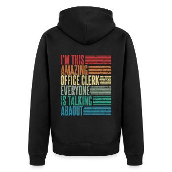Vintage Office Clerk Office Clerk Gift Retro - Veste à capuche bio Premium Unisexe - noir - Dos - Nico (187cm)