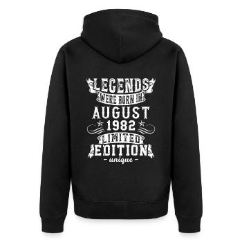 Anniversaire Août 1982 année Edition Limitée Rétro - Veste à capuche bio Premium Unisexe - noir - Dos - Nico (187cm)
