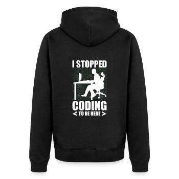 Programmierer Entwickler IT Admin Programmierer Codierung - Unisex Premium Bio Zip Hoodie - Schwarz - Hinten - Nico (187cm)