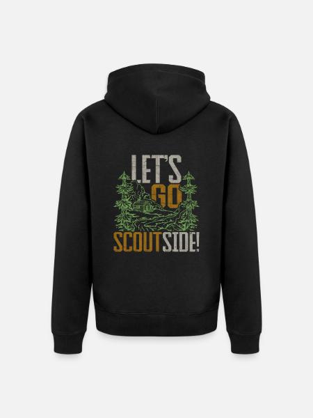 Partiopoikaopas Partiopoika Mennään partioon - Premium unisex luomu-huppari vetoketjulla - musta