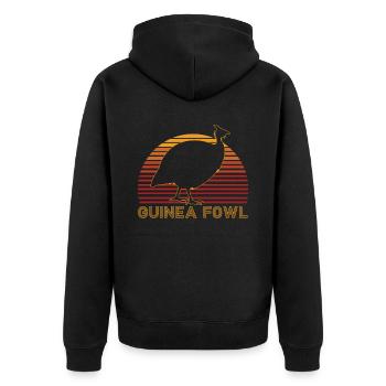 Perlhuhn - Unisex Premium Bio Zip Hoodie - Schwarz - Hinten - Nico (187cm)