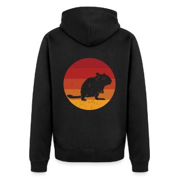 Rennmaus - Unisex Premium Bio Zip Hoodie - Schwarz - Hinten - Nico (187cm)