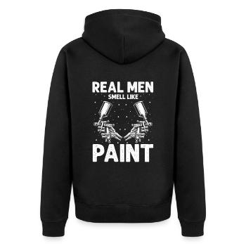Autolackierer Angebot für Autolackierer - Unisex Premium Bio Zip Hoodie - Schwarz - Hinten - Nico (187cm)