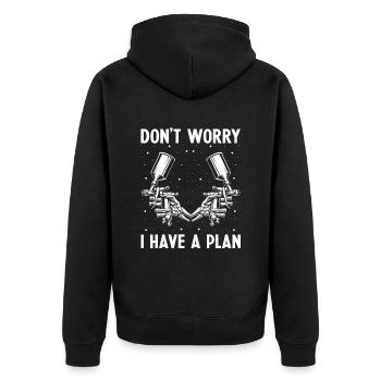 Automotive Painter Offer for Body Technicians - Unisex Premium Organic Zip Hoodie - black - Back - Nico (187cm)