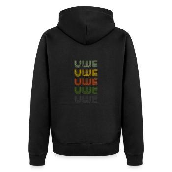 70s Retro Name Vintage Personalisieres Uwe - Veste à capuche bio Premium Unisexe - noir - Dos - Nico (187cm)