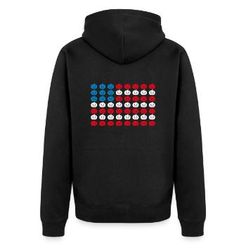 Citrouille d’Halloween Drapeau américain Patriotisme - Veste à capuche bio Premium Unisexe - noir - Dos - Nico (187cm)