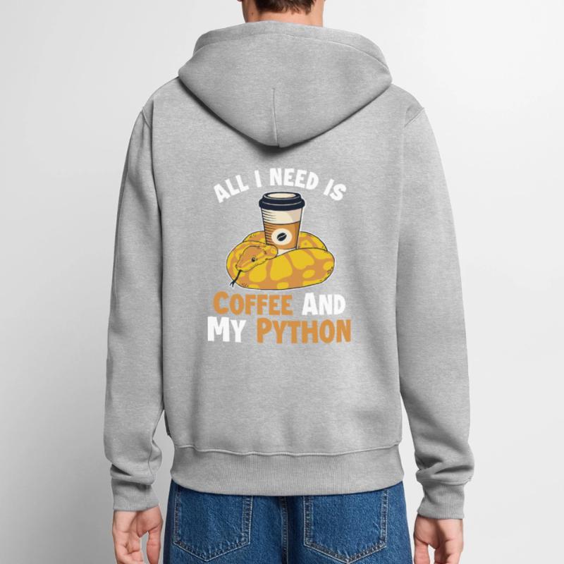 Coffee and Python Python Schlange Banana Ball Unisex Premium Bio Zip Hoodie