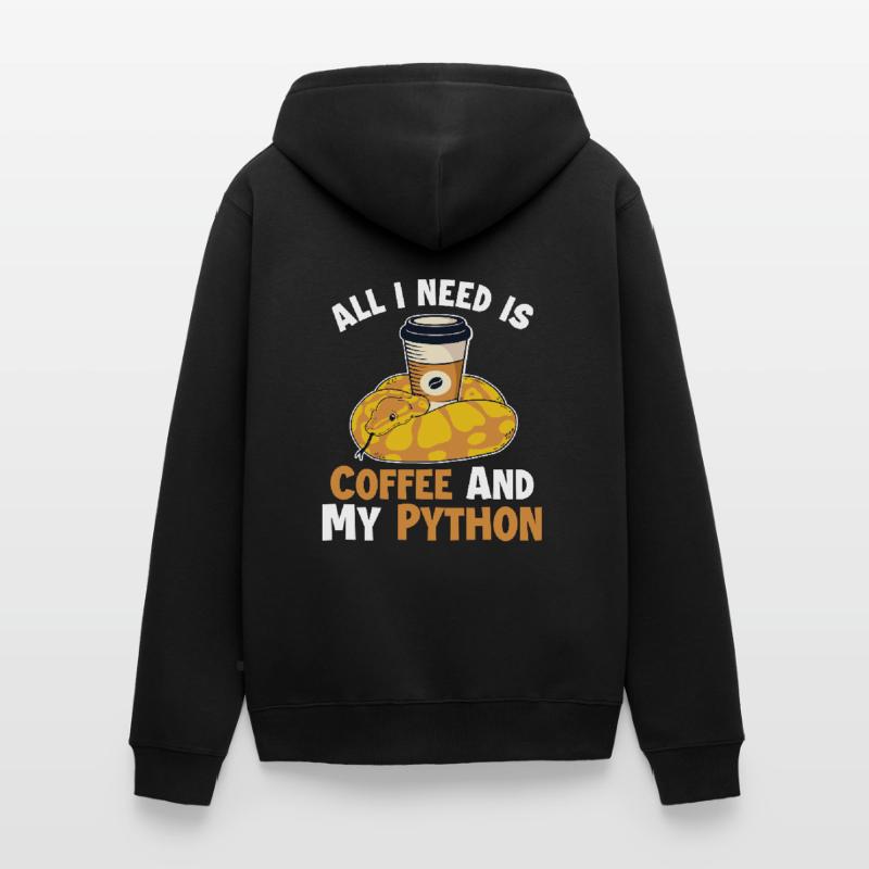 Café et Python Python Snake Banana Ball Veste à capuche bio Premium Unisexe
