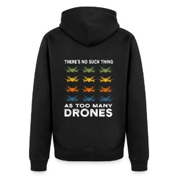 Drohne Drohnen Pilot Geschenk - Unisex Premium Bio Zip Hoodie - Schwarz - Hinten - Nico (187cm)