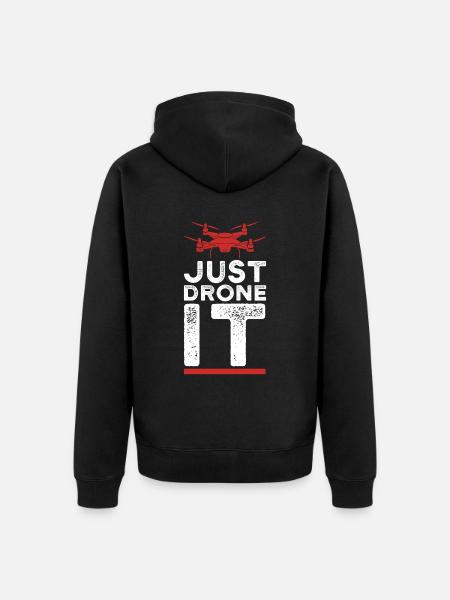 Drone - just drone it - Unisex Premium Bio Zip Hoodie - Schwarz