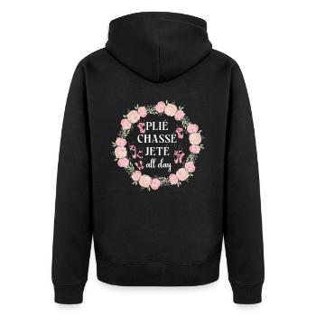 Ballet Dancer Dance Girl Ballerina - Unisex Premium Bio Zip Hoodie - Schwarz - Hinten - Nico (187cm)